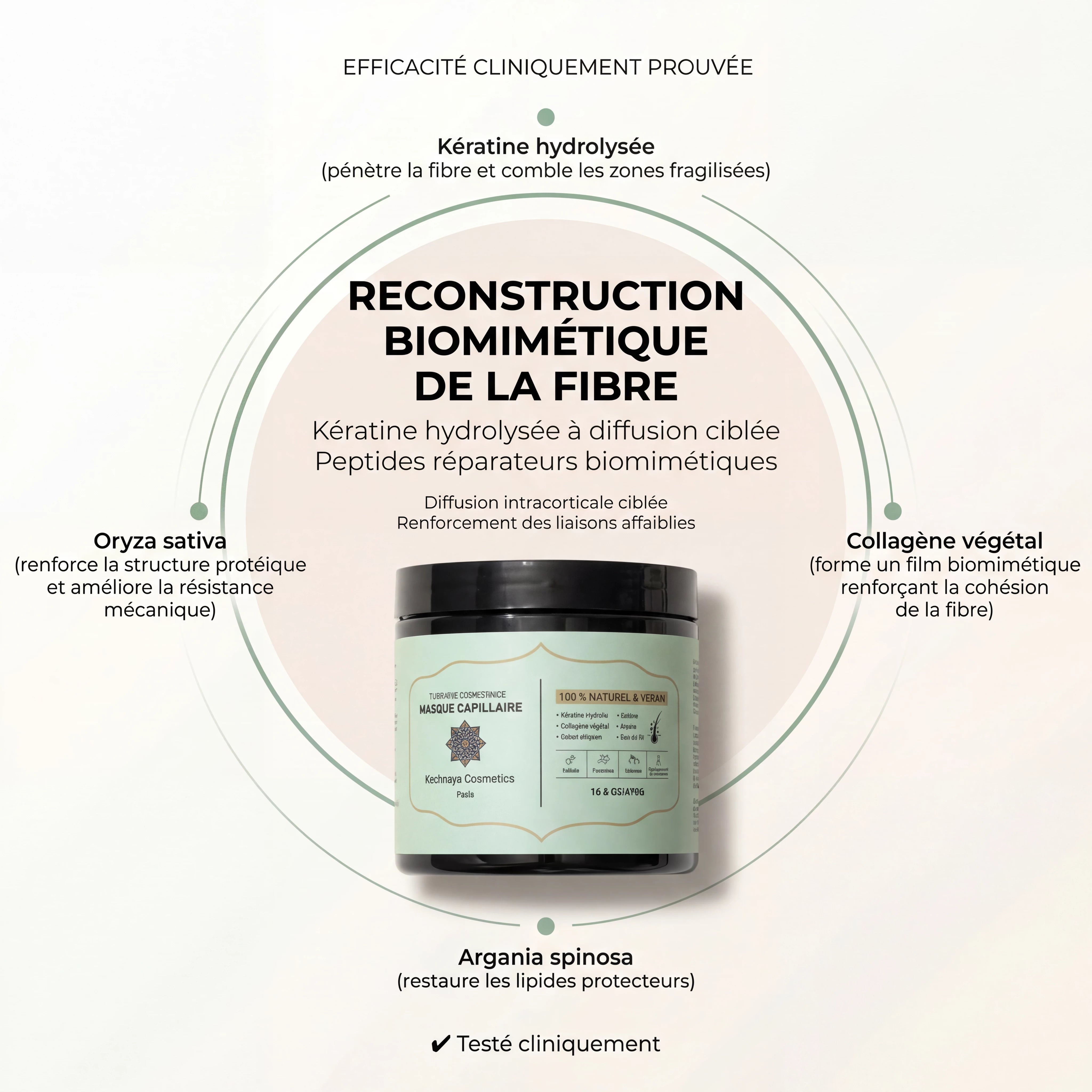 Masque Biomimétique – Réparation Intra-Fibre & Renforcement Intense